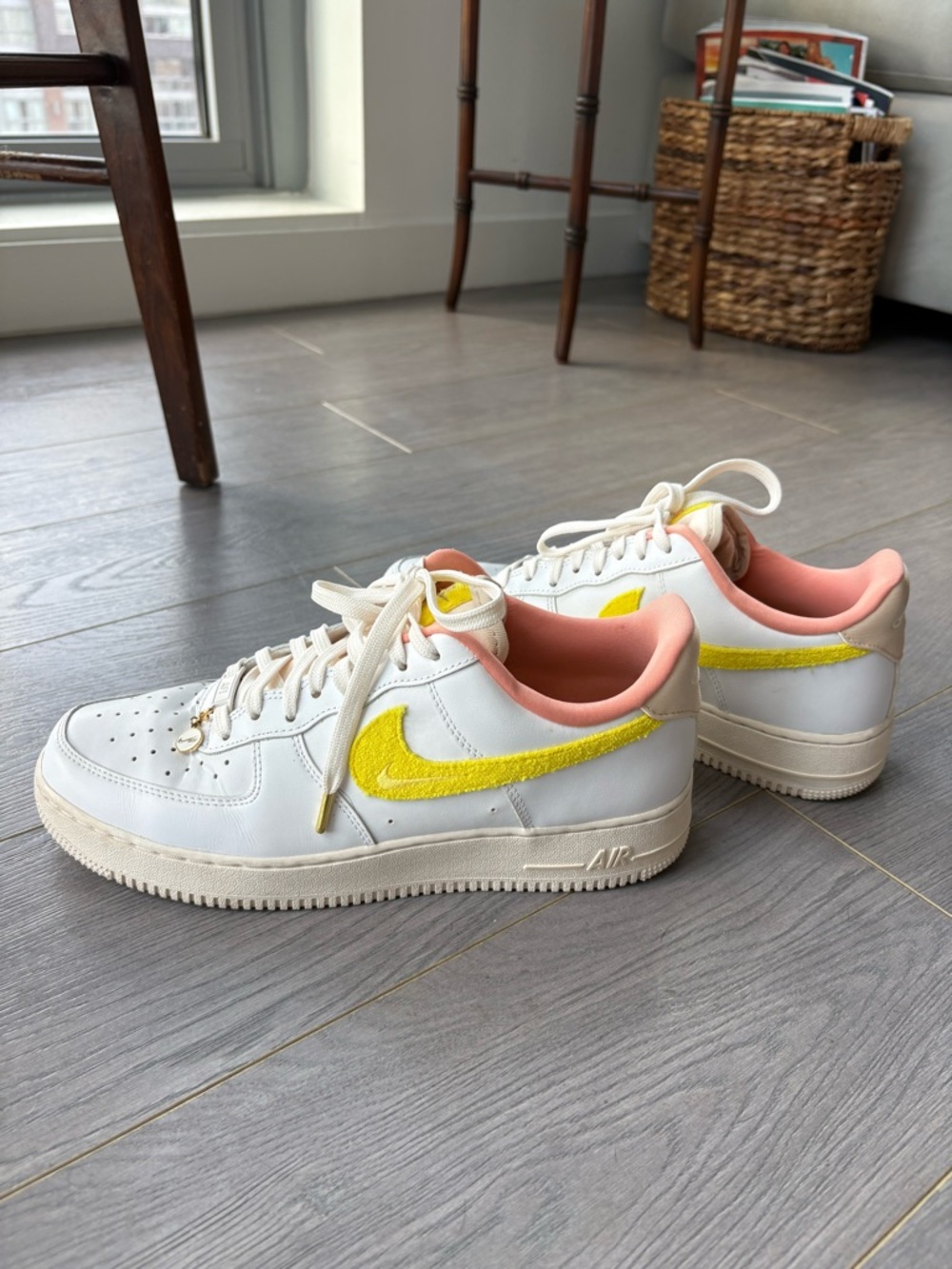 Nike Air Force 1 ‘07 LX Women’s Size 11 White Yellow “Mama”